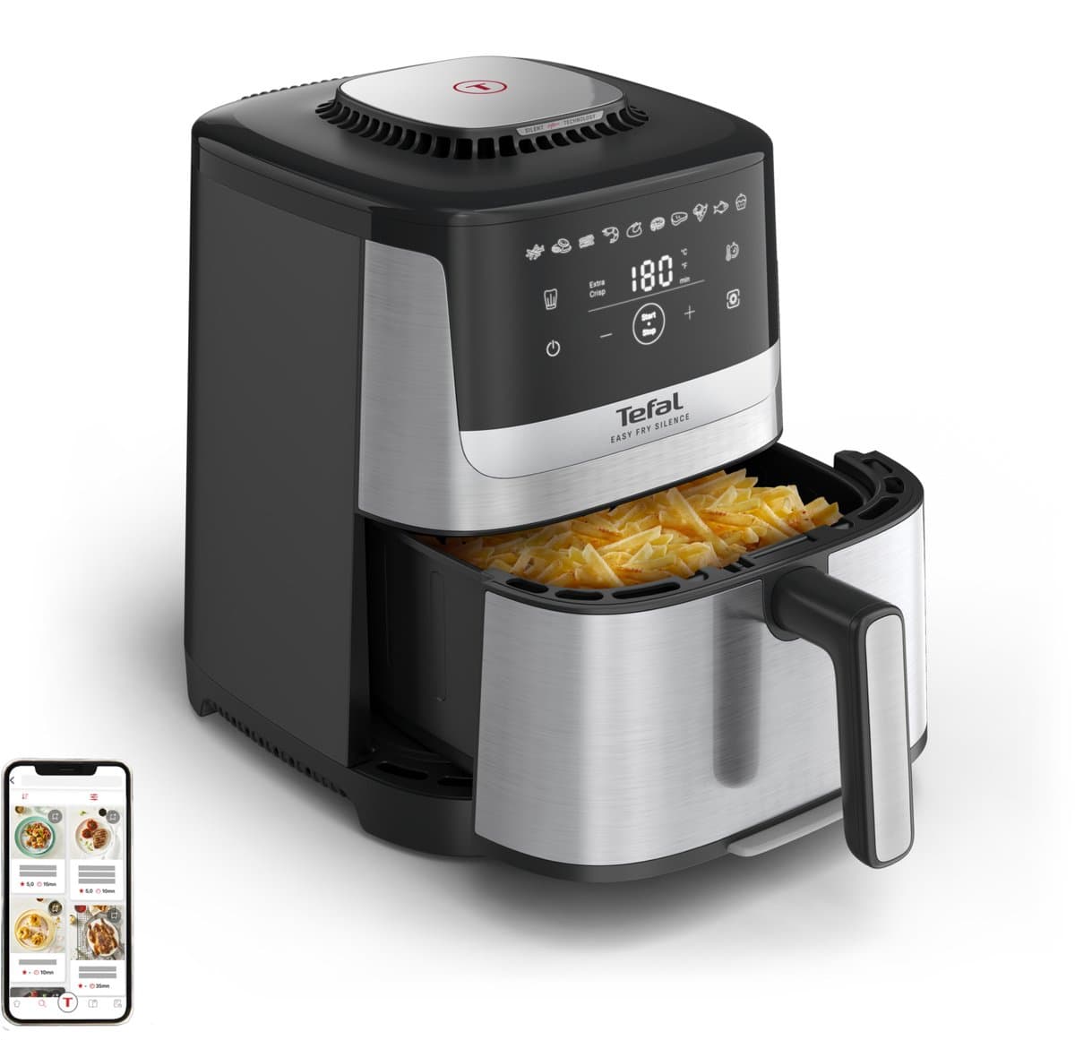 Tefal Easy Fry Silence Deluxe EY552D - Stille Airfryer 5L - Silent Technology - Extra-Crisp - 55% Sneller - Voor 6 Personen — afbeelding 1