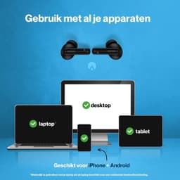 DunRock Bubble - draadloze oordopjes - Zwart - met Active Noise Cancelling - bluetooth oortjes - ENC filter in de microfoon - Met DunRock App voor je smartphone — thumbnail 5