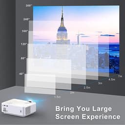 Mini Beamer, Home Cinema Beamer Ondersteunt 1080P Full HD, 7000 Lumen Video Beamer met 300'' Display, 120000 uur LED Projector Compatibel met HDMI/USB/SD/AV/VGA — thumbnail 2