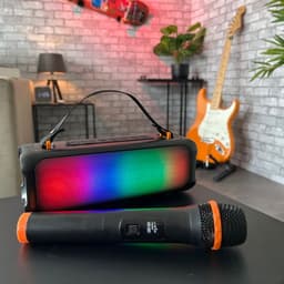 N-Gear Blazooka 703B - Bluetooth Speaker - Karaoke Set - Party Box met Microfoon - Zwart — thumbnail 5