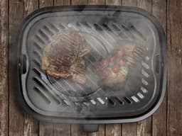 Deluxe Mini draagbare Gas BBQ - Zwart - met propaanpatroon Bernzomatic - gietijzeren grill - met slang en regelaar - snijplank — thumbnail 2