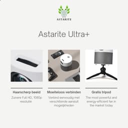 Astarite Ultra+ Smart Mini Beamer - Smart Mini Projector - Full HD 1080P - Keystone correctie - Android TV 9.0 - WiFi - 250 ANSI - 5000 lumen - Ingebouwde speakers - Wit/Grijs — thumbnail 3