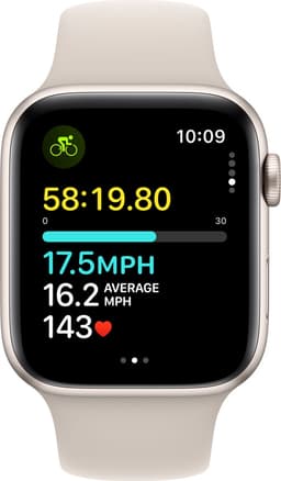 Apple Watch SE 2023 - GPS + Cellular - 44mm Starlight Aluminium Case with Starlight Sport Band - M/L — thumbnail 5