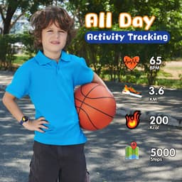 Smartwatch Kinderen - Activity Tracker - Muziek - Waterdicht - Blauw — thumbnail 5