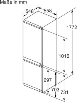 Bosch KIN86ADD0 - Serie 6 - Inbouw koel-vriescombinatie - Zeer stil - 177.2 cm x 55.8 cm - Nooit meer ontdooien met No Frost - VitaFresh XXL 0°C: houd etenswaren langer vers - Softclose — thumbnail 3