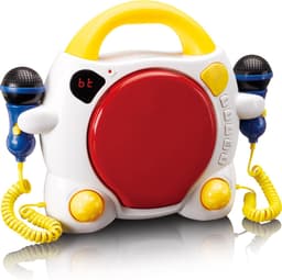 Lenco Karaokeset voor Kinderen – Draagbare CD-speler met Microfoons – Stickerblad om zelf te versieren — thumbnail 5