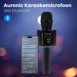 Auronic Karaoke Microfoon - Draadloos - Karaoke Set met Speaker - Kinderen en Volwassenen - Zwart — thumbnail 2