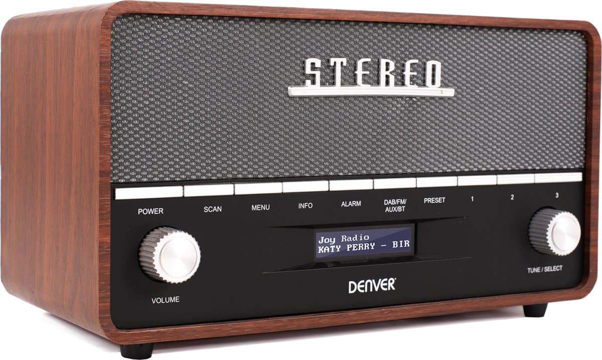 Denver DAB Radio XL - Retro Radio - Bluetooth - DAB+/ FM - Batterijen & Netstroom - DAB36 — afbeelding 1