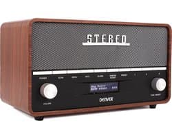 Denver DAB+ Radio - XL - Retro - Bluetooth - FM - Batterijen & Netstroom - DAB36