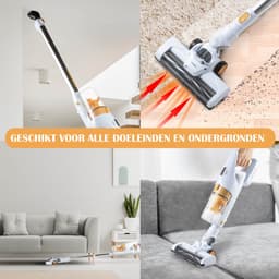 PRIMO PR500SV Steelstofzuiger Draadloos 3-in-1 - Stofzuiger Zonder Zak - Kruimelzuiger - HEPA Filter - Wit/Peach — thumbnail 5