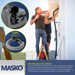 MASKO® Alleszuiger 6IN1 Nat- en Droogzuiger 2300W + stopcontact, Blaasfunctie, Droog- & natzuigen | Industriële stofzuiger vuilreservoir 30L Bouwstofzuiger - Grijs — thumbnail 3