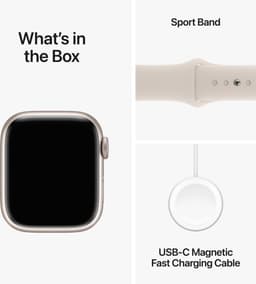 Apple Watch Series 9 - GPS + Cellular - 41mm - Starlight Aluminium Case with Starlight Sport Band - S/M — thumbnail 5