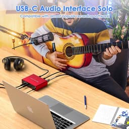 NÖRDIC SGM-225 USB Audio-interface - USB-C - XLR/1/4 - 24bit - 192kHz - Rood — thumbnail 2
