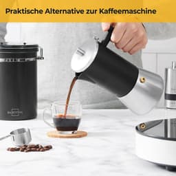 SILBERTHAL Inductie Espressopercolator van Roestvrij Staal - voor 1-6 Kopjes - 300 ml - Zwart — thumbnail 3