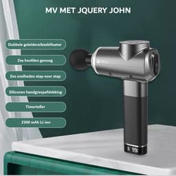 Massage Gun - Massage Apparaat - Sport & Relax - 6 Snelheden - 3200bpm - 6 Opzetkoppen - Incl Koffer - Zwart — thumbnail 3