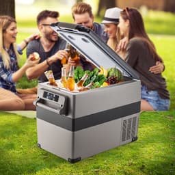 Auto Koelkast Compressor, 45 L Auto Koelkast Mini, 27,1 x 13,6 x 18,2 inch Mini Koelkast, met Batterij Beschermingssysteem, in zowel Binnen als Buiten Gelegenheden, Boot, Vrachtwagen, Auto enz — thumbnail 3