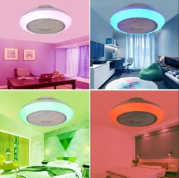 RGB Plafondventilator - Smart Ventilator Lamp - Dimbaar Met App En Afstandsbediening - 6 Standen Ventilator - 50 cm - Woonkamerlamp - Moderne lamp — thumbnail 5