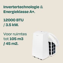 VONROC Mobiele Split Airco 4-in-1 – 12.000 BTU – Wifi – Voor ruimtes tot 45 m² / 105 m³ – Zonder afvoerslang – Koelen, verwarmen, ontvochtigen & ventileren — thumbnail 4