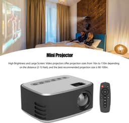 OmGoods - Dailygoody - Mini Projector - Draagbare Projector - Full HD 1080P - Zilver Zwart - Video Projector - Geschikt voor TV PC Smartphone - Compact formaat — thumbnail 2