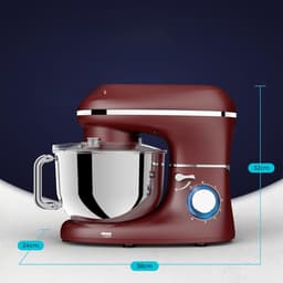 TIM® Deegmachine - Elektrische Deegmixer - Keukenmixer - 6,2L - Mixen en Mengen- Rood - 38cm x 24cm x 32cm — thumbnail 5