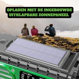 RAWVOLT® - NIEUW - Noodradio SW20K - 20000mAh Li-ion Accu - Solar Opwindbaar - Powerbank, Zaklamp, SOS Alarm & Leeslamp - 2026 model voor indoor, outdoor en in noodpakket - incl. Multi-Function Survival Armband - Army Green — thumbnail 4