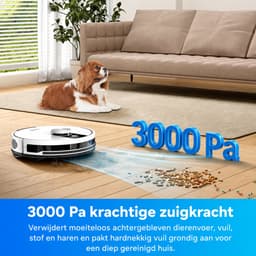 Jensaro Robotstofzuiger Met Dweilfunctie - LIDAR Laser Navigatie - 3000Pa Robotstofzuiger - Automatische Leegfunctie - Wit — thumbnail 4
