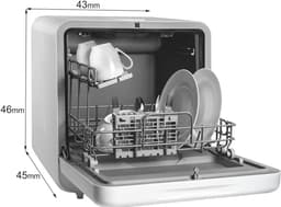 Draagbare mini-vaatwasser - Compacte tafelvaatwasser - Overal schoon servies - Zonder vaste wateraansluiting - 5 liter tank - Wit — thumbnail 5