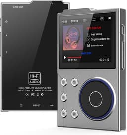 HiFi MP3-speler met Bluetooth, Lossless DSD DAC (FLAC), High-Resolution muziekspeler, draagbare audiospeler met 16 GB geheugenkaart, ondersteunt tot 256 GB, 2,4 inch — thumbnail 1