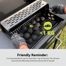 WentinkMo homavo houtskoolbarbecue - Schoorsteen - Geemailleerd hoofdrooster. — thumbnail 3
