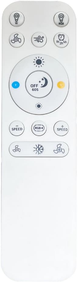 Epochglo 60W LED Plafondlampen met Ventilator Ø47cm - Plafondventilator met Verlichting en Afstandsbediening - Stille Gelijkstroommotor - RGBW Dimbaar 2700-6500K - 6 Snelheden & Timer - Wit - voor Slaapkamer, Woonkamer en Kinderkamer — thumbnail 4