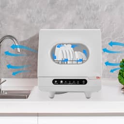Mini Vaatwasser - Compacte Afwasser - Snel Servies Wassen - Zuiver Koperen Motor - 3-6 Besteksets - Wit — thumbnail 5
