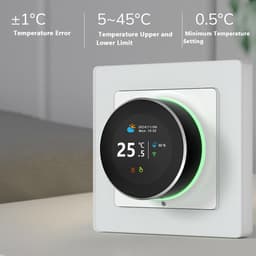 Digitale Temperatuurregelaar - Slimme Thermostaat - Comfort Thuis - Stembediening & Omgevingslicht - 181 inch TFT - Zwart — thumbnail 3