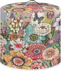 Apparaat Hoes - Keukenmachine Deksel - Apparaten Beschermen - Met Opbergvak - 8 Liter Model - Bloemenprint Roze — thumbnail 1