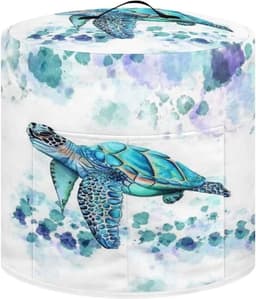Apparaat Beschermhoes - Keukenmachine Cover - Apparaten Schoon Houden - Met Voorvak - Universele Maten - Zeeschildpad Blauw — thumbnail 1