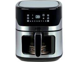 Heteluchtfriteuse - Airfryer - Gezond Koken - 8 Programma's - 65 Liter - Zilver Zwart