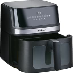 alpina Airfryer XL 8 Liter - Air Fryer voor 4 tot 6 Personen - Heteluchtfriteuse met Digitaal Display en Timer - Instelbare tTemperatuur 80-200°C - Heteluchtoven met 10 Programma's - Zwart — thumbnail 2