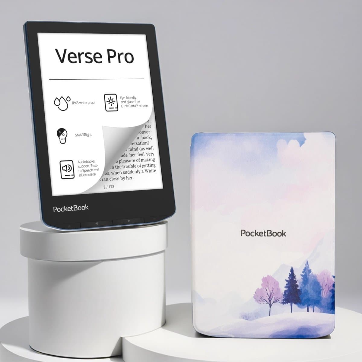 PocketBook Verse Pro e-reader Azure – 6 inch – 16 GB – waterdicht + Wintertime Hoesje – voordeelbundel — afbeelding 1