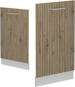Vaatwasserfrontpaneel - Vaatwasserdeur Paneel - Keuken Integratie - R-Line Stijl - 45 cm - Artisanaal eiken — thumbnail 4