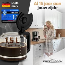 ProfCook KA 1330 - Filterkoffiezetapparaat 1,5L - 12-14 Kops - Dark Inox — thumbnail 2