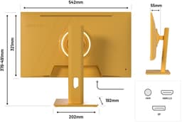 JAPANNEXT Gaming Monitor 23.8" IPS Full HD (1920x1080) 165Hz 1ms Pastel Geel | JN-I238F165-HSP-YE — thumbnail 3