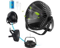 Tafelventilator, USB-ventilator, stil, klein met accu, 3-in-1, tafelventilator, mini-ventilator, 3 snelheden, 360 graden instelbaar, tafelventilator, USB-ventilator voor slaapkamer, kantoor, camping,