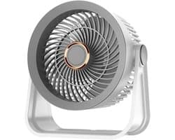 Tafelventilator - Draadloze ventilator - Ventilator - Handventilator - Miniventilator - LED-verlichting - 5 snelheden - 3 lampen - 11,7 x 22,5 cm