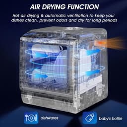 Mini vaatwasser - Kleine afwasmachine - 5 programma's - Energieklasse D - Wateraansluiting — thumbnail 4