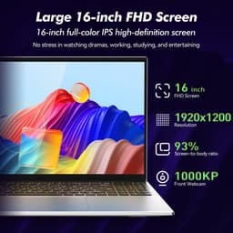 Auusda T161N - 16 inch roze laptop - i3 processor, 16GB RAM, 1TB SSD - 1920x1200 Full HD scherm - Backlit toetsenbord - Vingerafdruksensor - WIFI6 — thumbnail 3