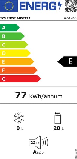TZS First Austria Mini koelkast - Minibar - 30 liter - Vrijstaand - Volledig stil 22dB - Antraciet — thumbnail 2