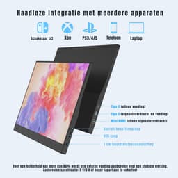 AHD® Portable Monitor - Draagbare Monitor - Portable Monitoren - Portable Monitor Laptop - Zwart - 1cm x 36cm x 22cm — thumbnail 2
