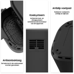 AIMASON 6.5L XL Airfryer 625A - Kompakt Heteluchtfriteuse met Metalen Binnenmand - 1700W Rapid Air-technologie - Zwart - 8 programma’s en touchscreen - Eenvoudig schoon te maken — thumbnail 4