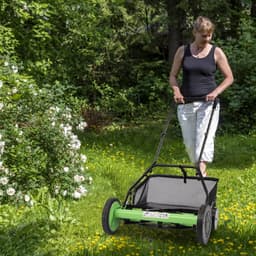 Handgrasmaaier - Rolmaaier Cilindermaaier - Gazon Onderhouden - Scherpe Mangaanstalen Messen - 25 cm Maaibreedte - Groen Zwart — thumbnail 2