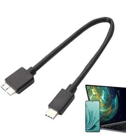 USB C Harde Schijf Kabel - Externe Harde Schijf Kabel - Data Overzetten - 5Gbps Snelheid - 30 cm - Zwart — thumbnail 1