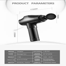 Massage Gun - Spier Massager - Spierherstel - Gedempt Geluid - 23 x 18 x 6.5cm - Zilver — thumbnail 3